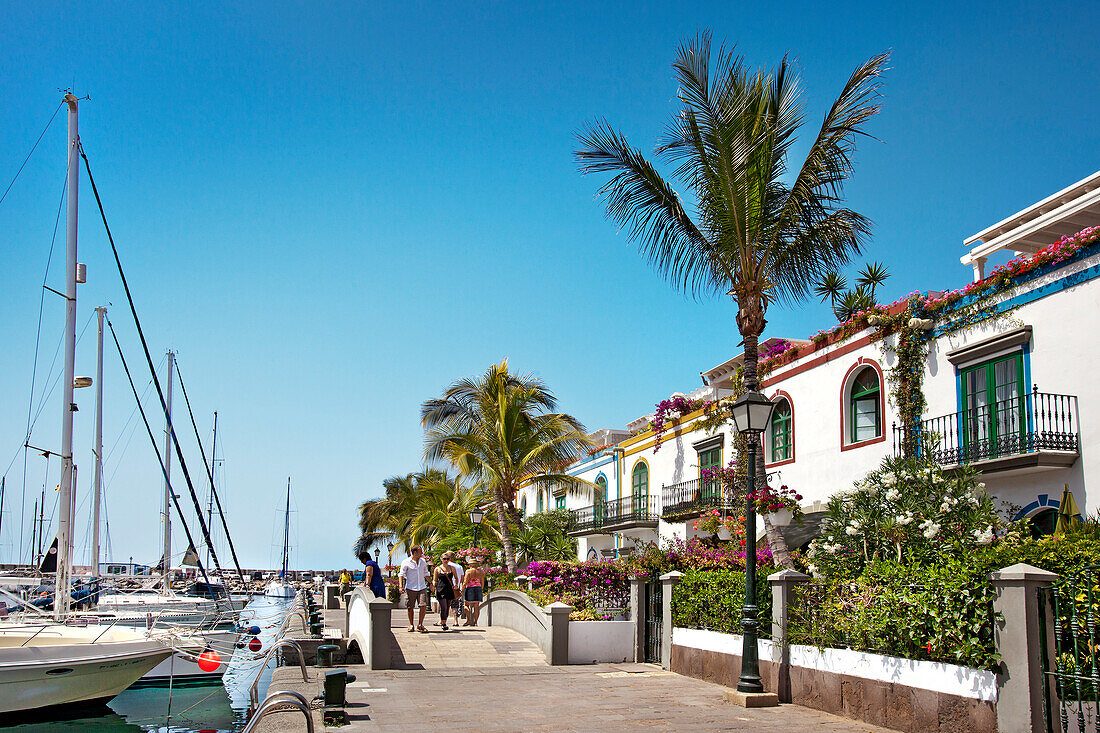 Häuser am Hafen, Puerto de Mogan, Gran Canaria, Kanarische Inseln, Spanien, Europa