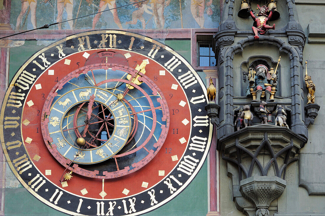 Uhr der Zytglogge, Zeitglocke, Bern, UNESCO Weltkulturerbe Bern, Schweiz