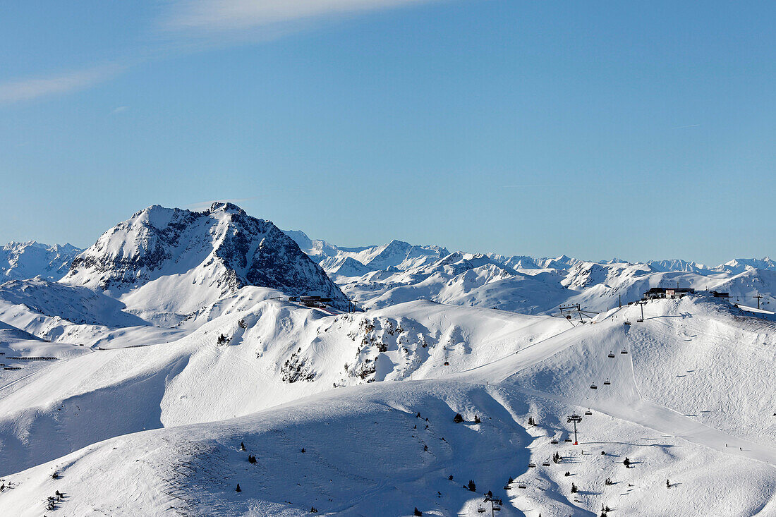 Pengelstein Ski Resort, Lift, Großer Rettenstein in the Background, Kirchberg, Kitzbuhel, Tyrol, Austria