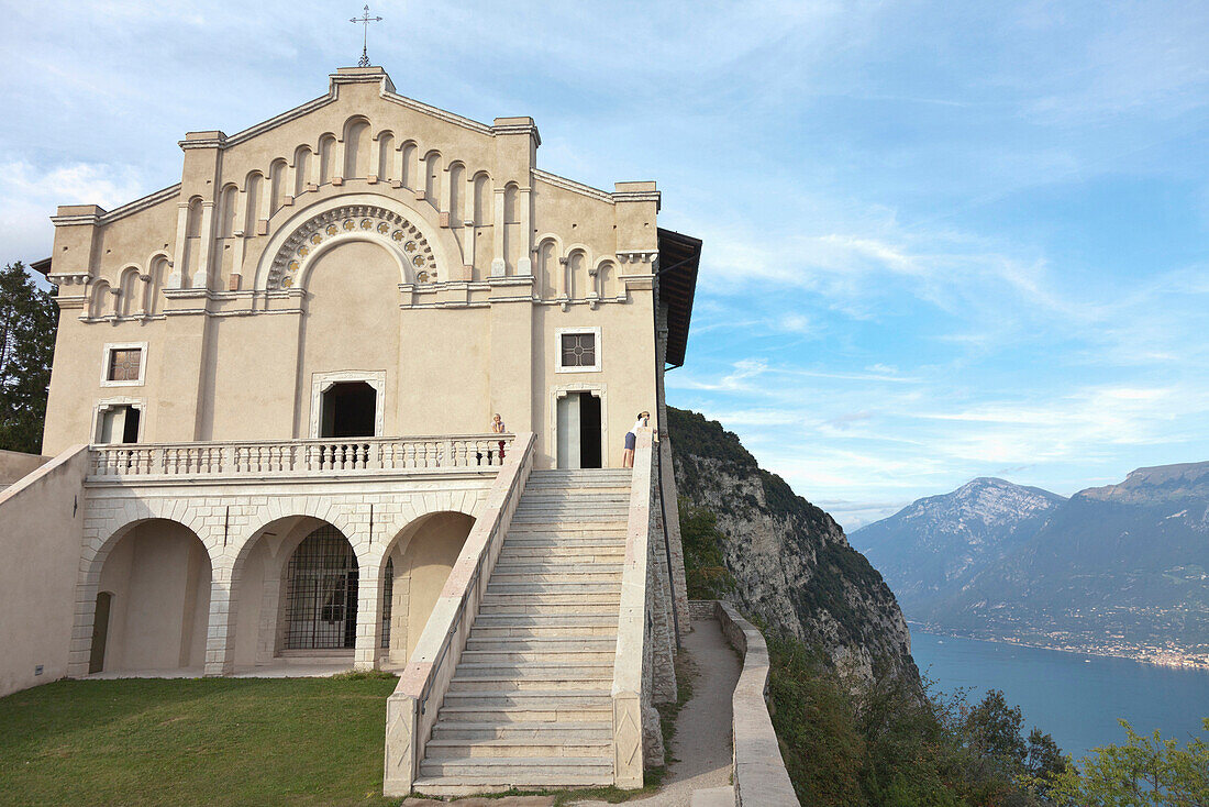 Church of the Hermitage Di Montecastello, stairs, Lago di Garda, Eremo Di Montecastello, Madonna di Montecastello, Tignale, Brescia, Lombardy, Italy