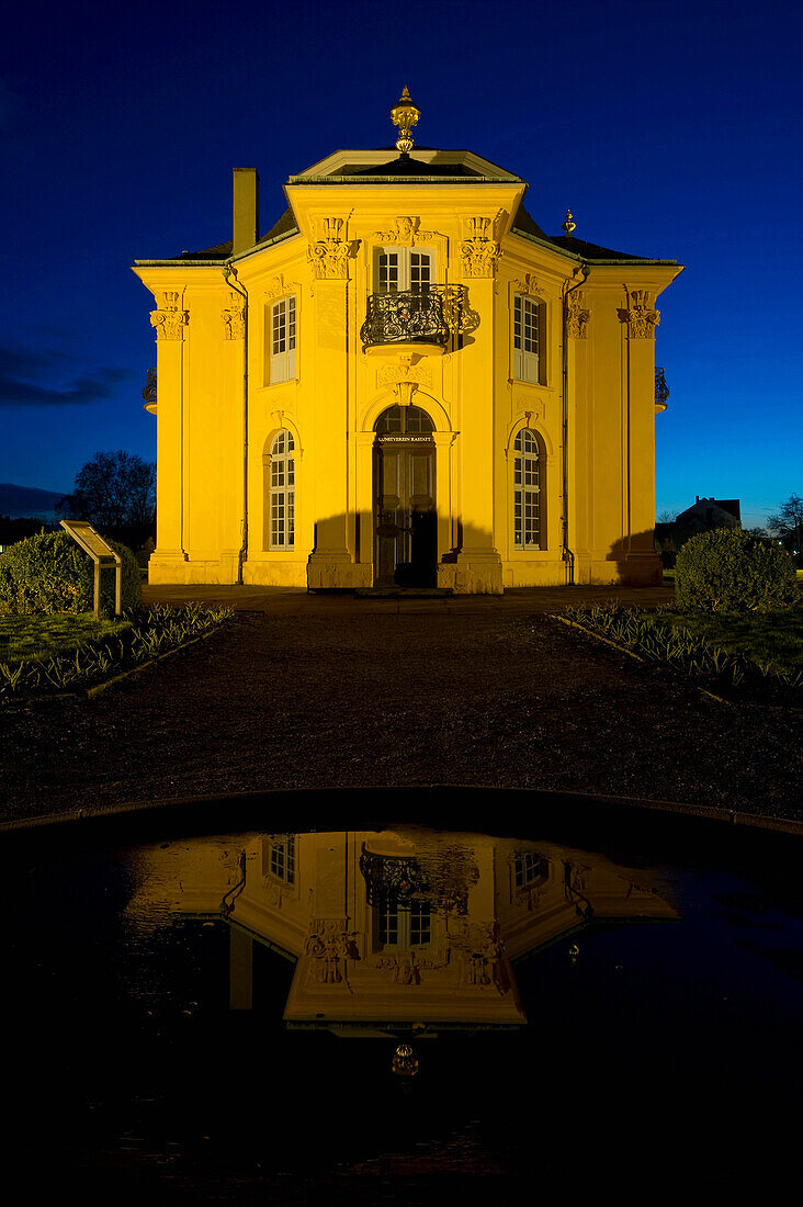 Pagodenburg at dusk, Rastatt, Baden-Württemberg, Germany