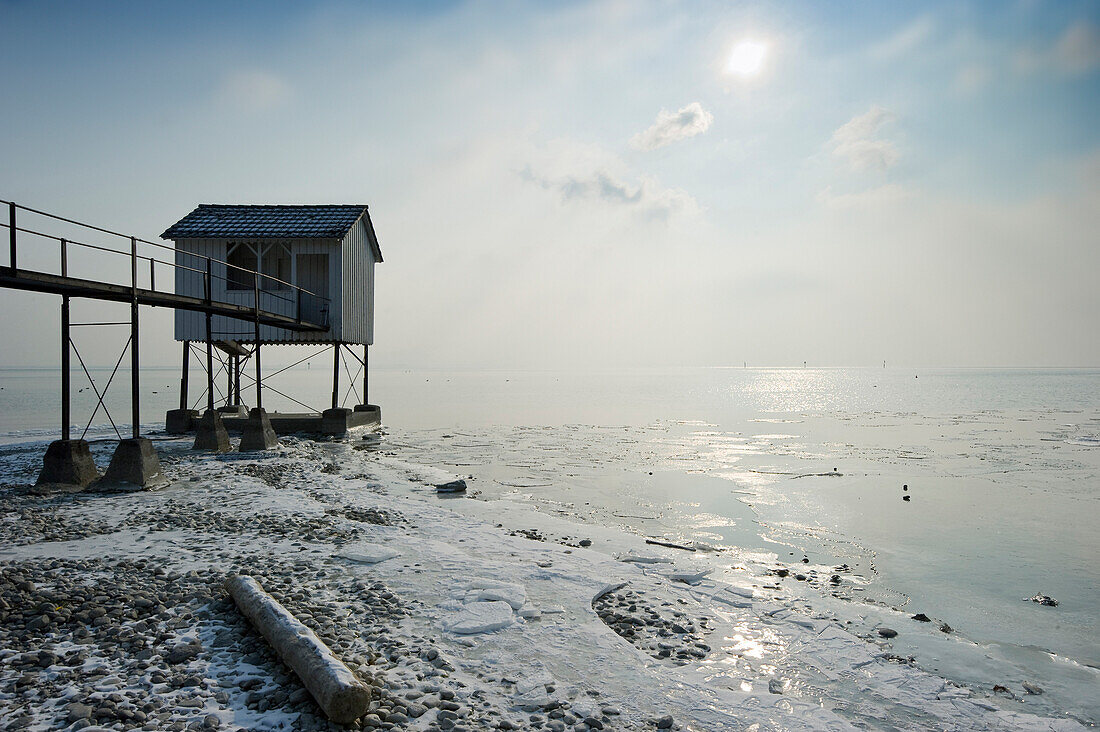 Stilted house, Wasserburg, Lake Constance, Bavaria, Germany