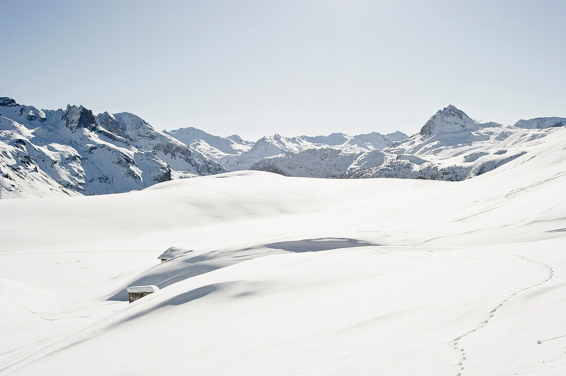 Schneebedeckten Berge, Tignes, Val d Isere, Savoyen, Alpen, Frankreich