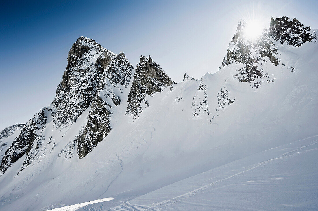 Snow-capped mountains, Tignes, Val d Isere, Savoie department, Rhone-Alpes, France