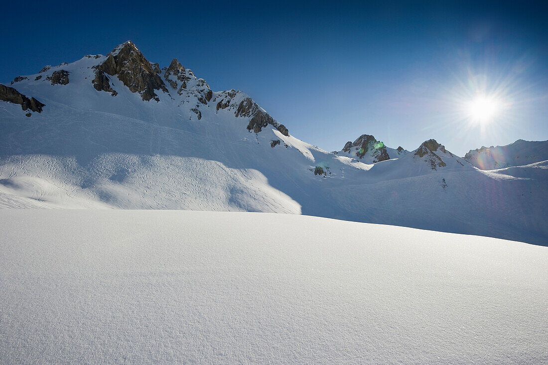 Schneebedeckten Berge, Tignes, Val d Isere, Savoyen, Alpen, Frankreich