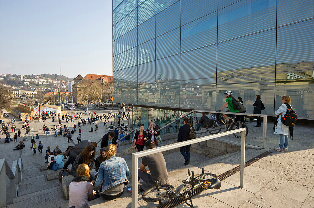 Museum of Art, Kunstmuseum Stuttgart and Schlossplatz, Stuttgart, Baden-Württemberg, Germany