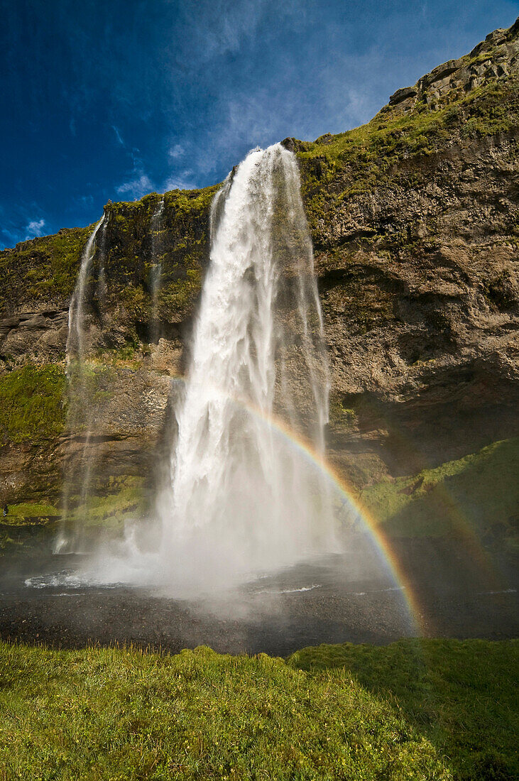 Waterfall, Seljalandsfoss, Iceland, Scandinavia, Europe