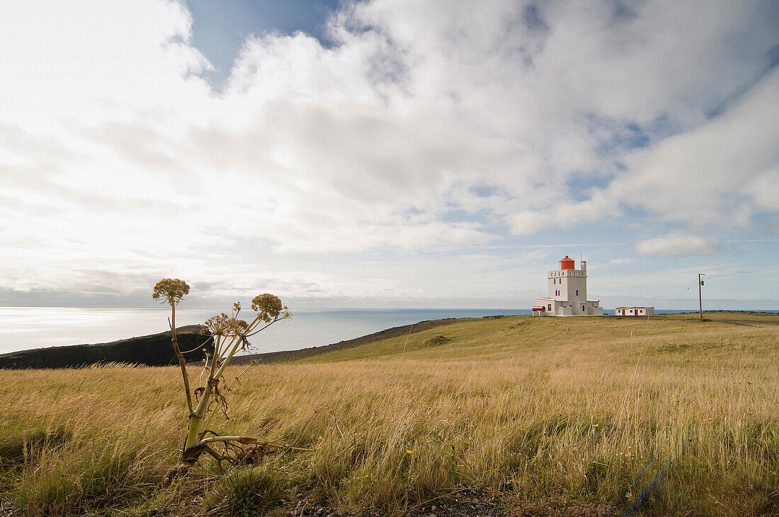 Leuchtturm bei Vik I Myrdal, Island, Skandinavien