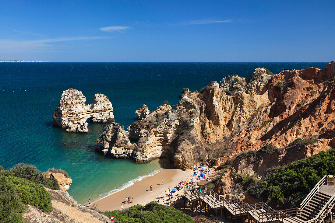 Felsen an der Algarve, Camilo Strand bei Lagos, Atlantikküste, Portugal, Europa