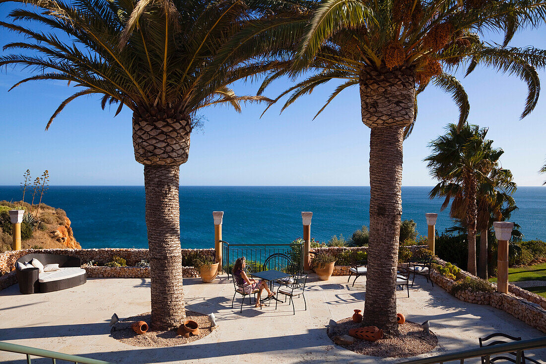 Aussichtsterrasse des Vivenda Miranda Hotel, Algarve, Portugal, Europa