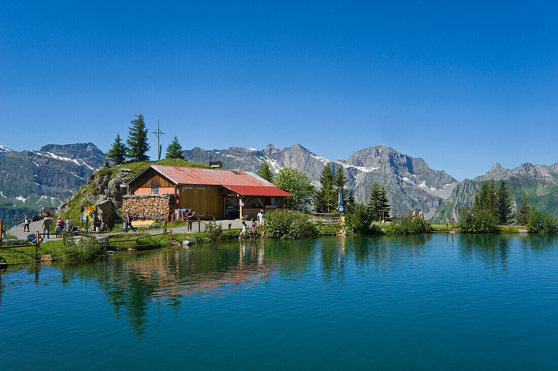 Mountain lake near Engelberg, Engelberg, Canton of Obwalden, Switzerland