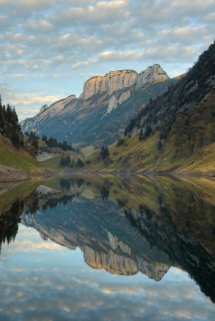 Falen lake in the Alpstein mountain range, Appenzell Innerrhoden, Switzerland, Europe