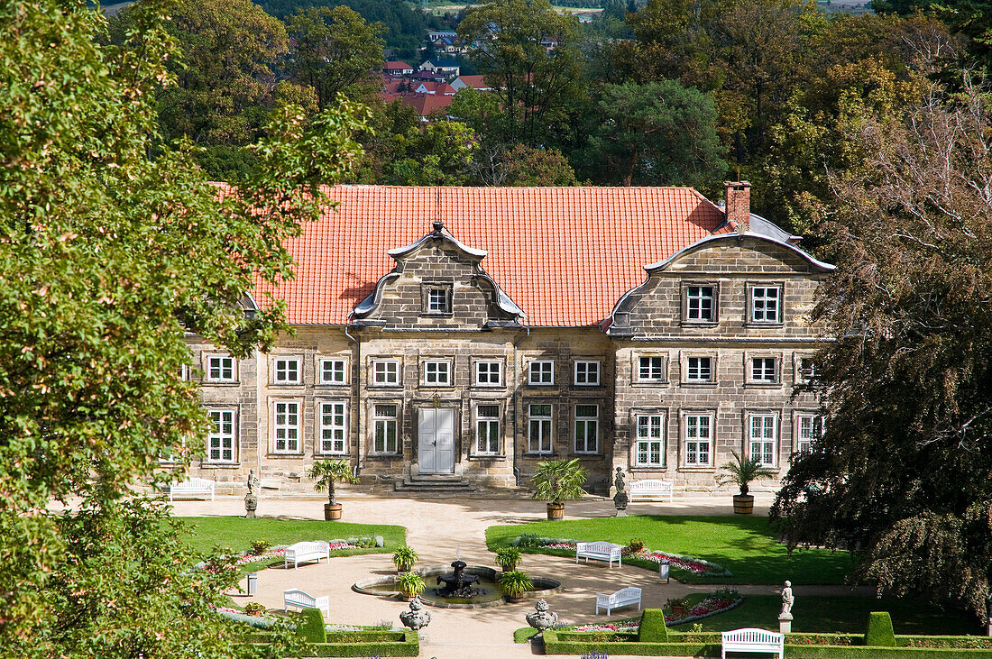 Baroque palais Kleines Schloss, baroque gardens, Blankenburg am Harz, Harz, Saxony-Anhalt, Germany