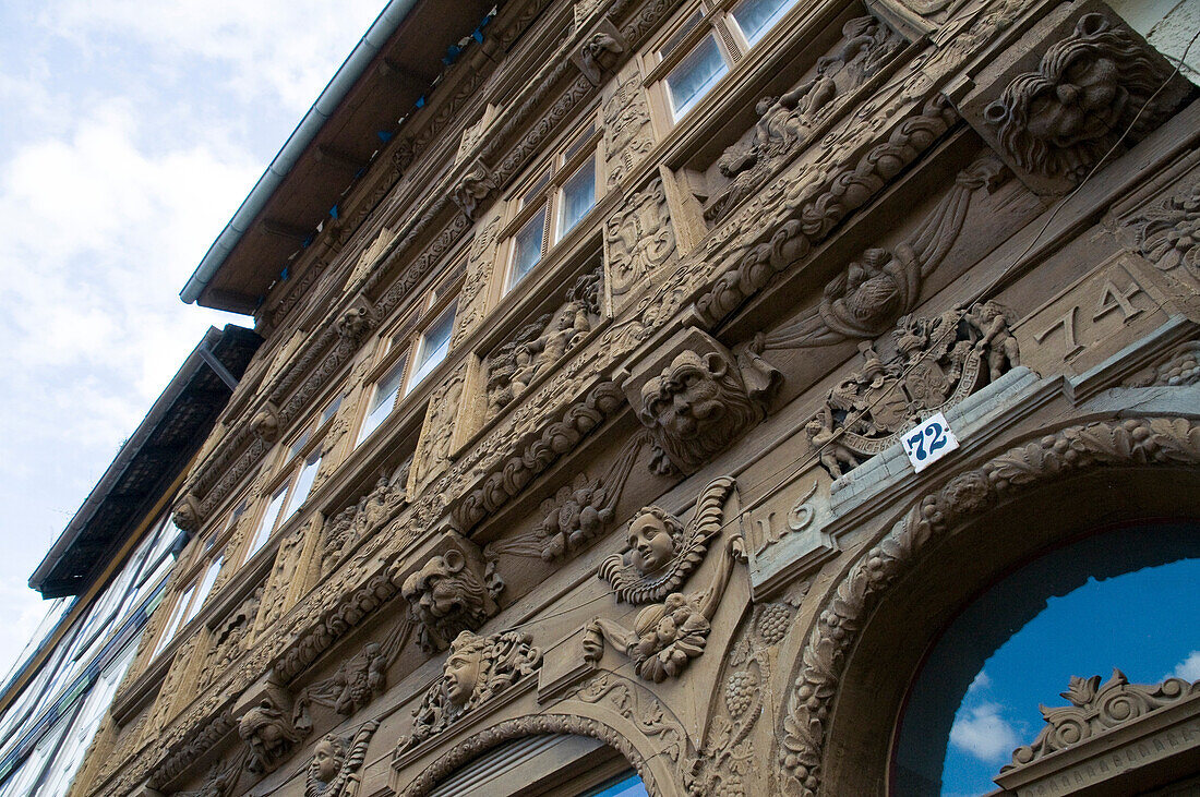 Renaissance Fassade Krummelsches Haus, Wernigerode, Harz, Sachsen-Anhalt, Deutschland