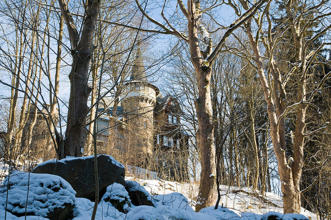 Historische Villa, Schierke, Winterlandschaft, Harz, Sachsen-Anhalt, Deutschland