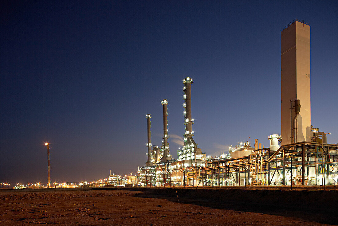 Refinery at night, Ras Laffan Industrial City, Qatar