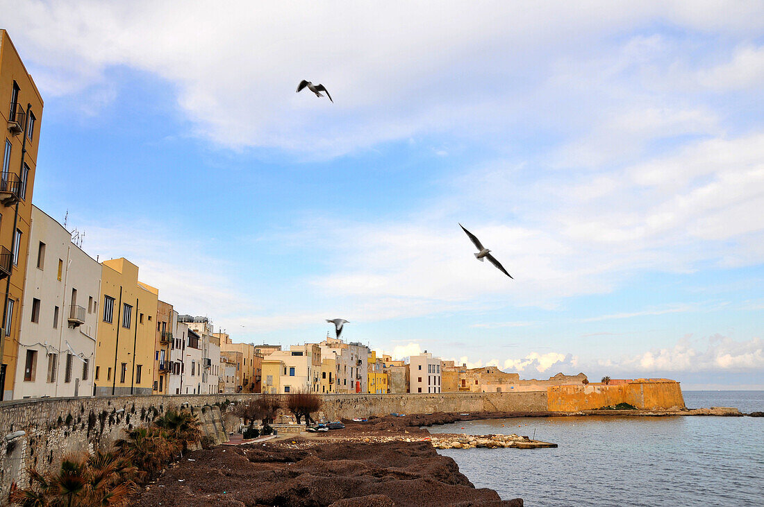 At Lungomare, Trapani, West Coast, Sicily, Italy