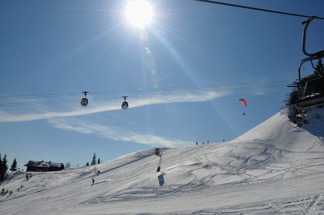 Skiarea Brauneck near Lenggries, Bad Toelz, Upper Bavaria, Bavaria, Germany