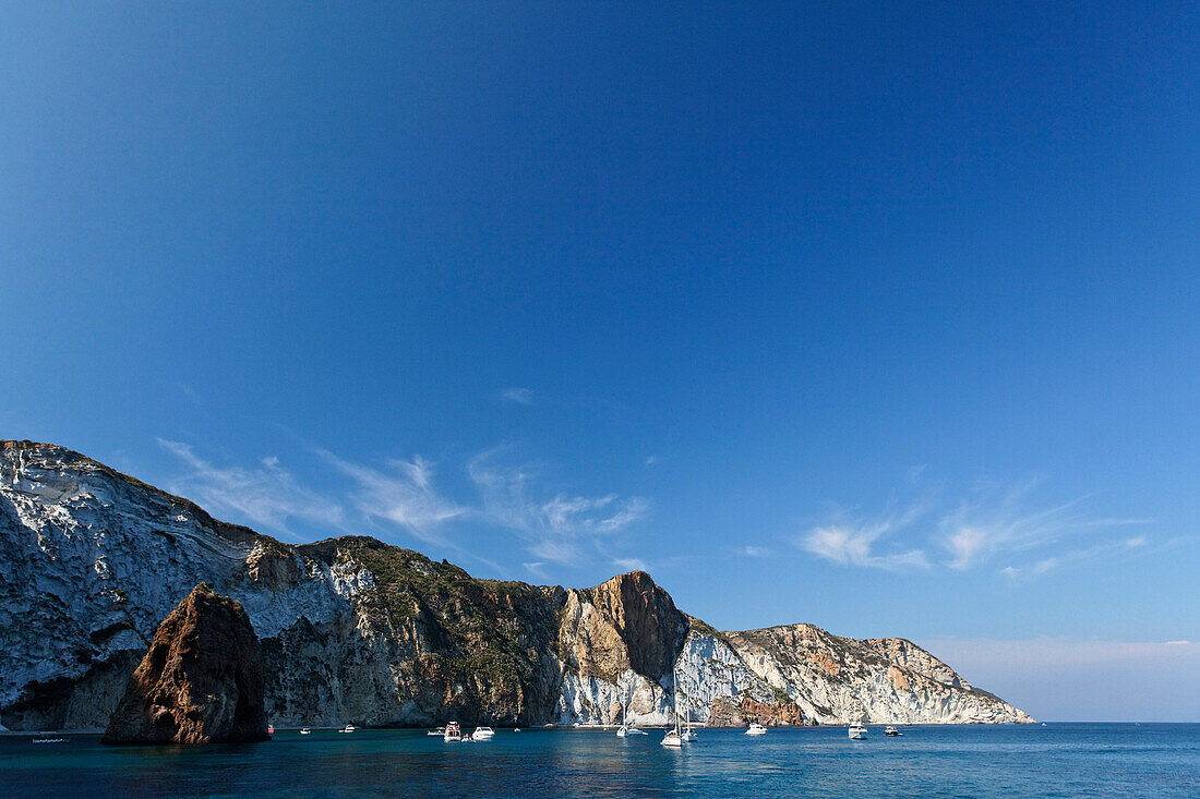 Cala Gaetano in the sunlight, Island of Ponza, Pontine Islands, Lazio, Italy, Europe