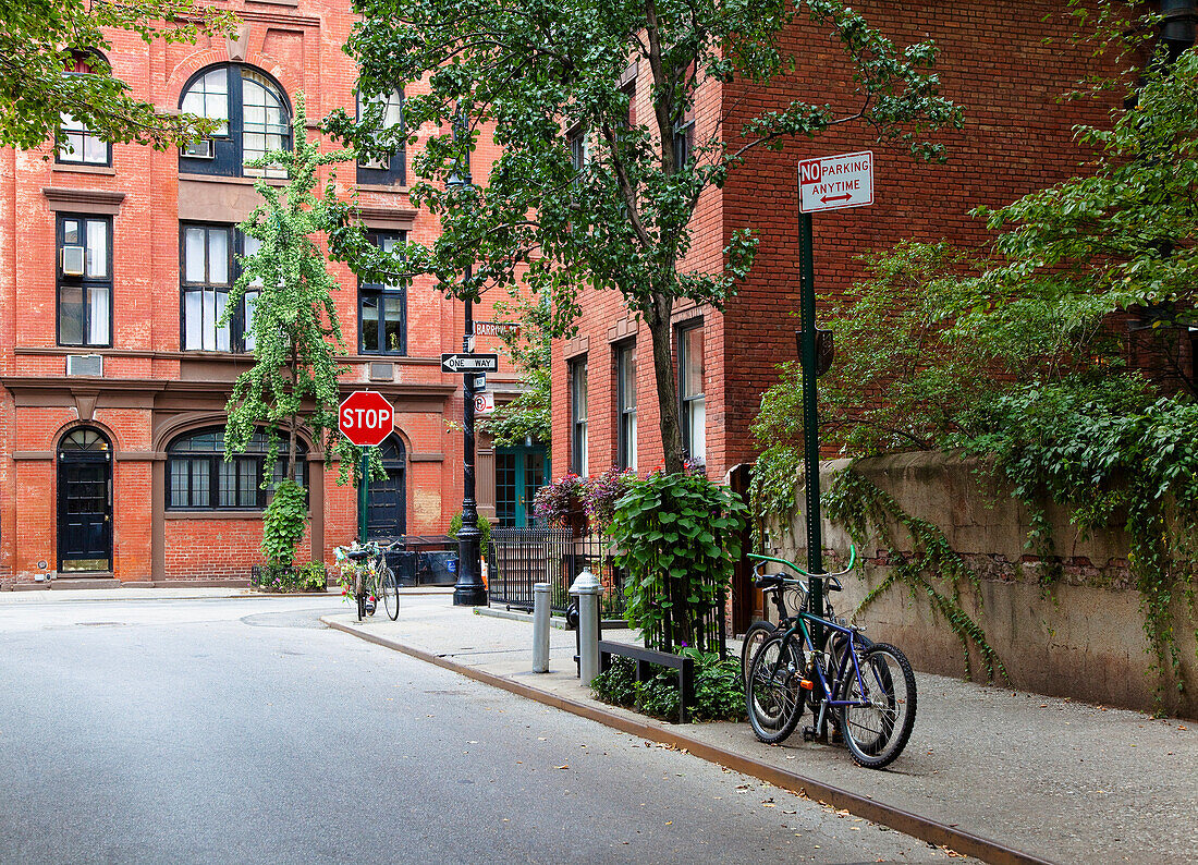 Urban Neighborhood Street Corner, New York, NY, USA
