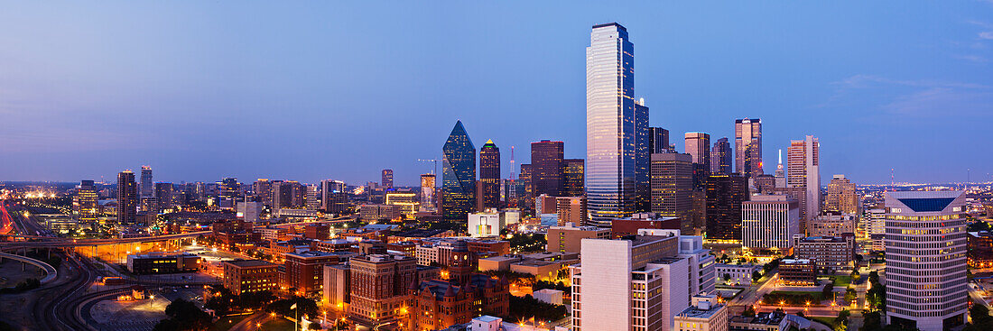 Downtown Dallas at Dusk, Dallas, Texas, USA