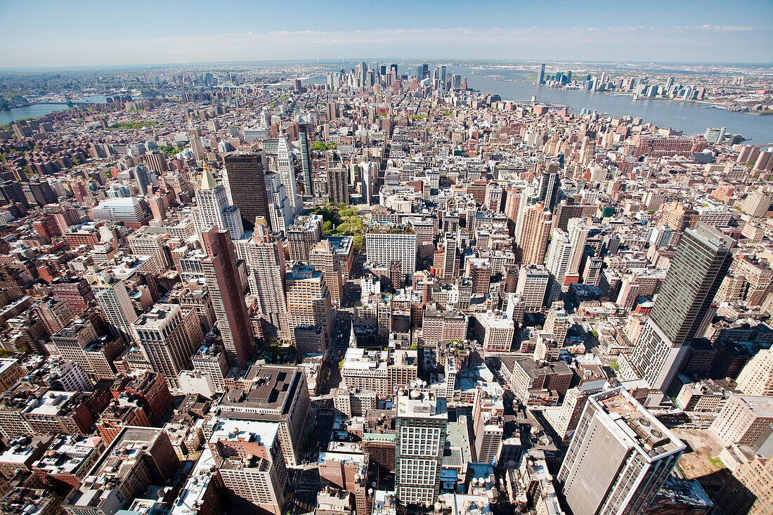 Aerial View of Manhattan, New York, NY, USA