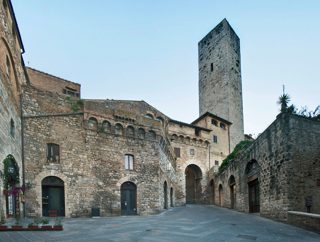 Old European Gate and Tower, San Gimignano, Tuscany, Italy