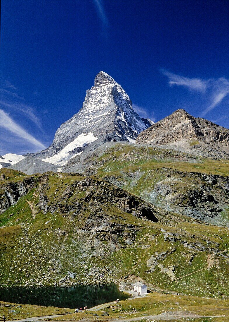 Matterhorn aka Monte Cervino, Mont Cervin, Pennine Alps on the border between Switzerland and Italy