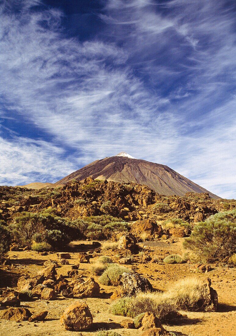 Mount Teide or, in Spanish, Pico del Teide Teide Peak, is the highest elevation in Spain and the islands of the Atlantic it is the third largest volcano in the world from its base, after Mauna Loa and Mauna Kea located in Hawaii  It is an active volcano w
