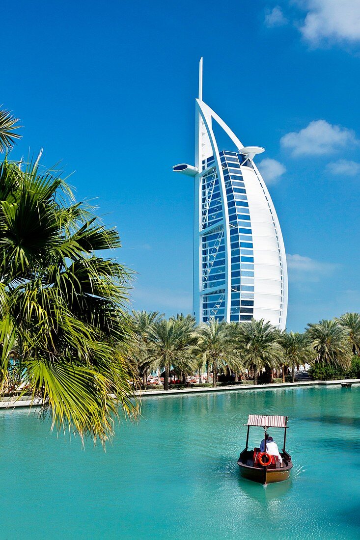 The Madinat Jumeirah and the Burj al Arab Hotel in Dubai, UAE