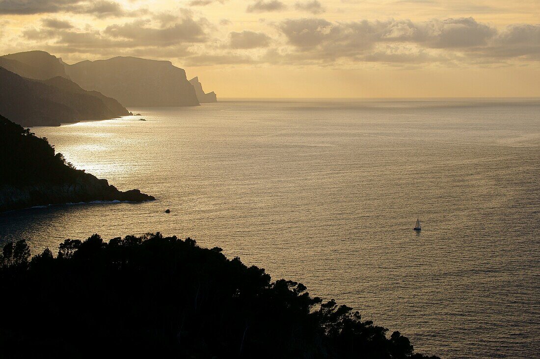 Cap Fabioler von Es Verger Banyalbufar Sierra de Tramuntana Mallorca Balearen Spanien