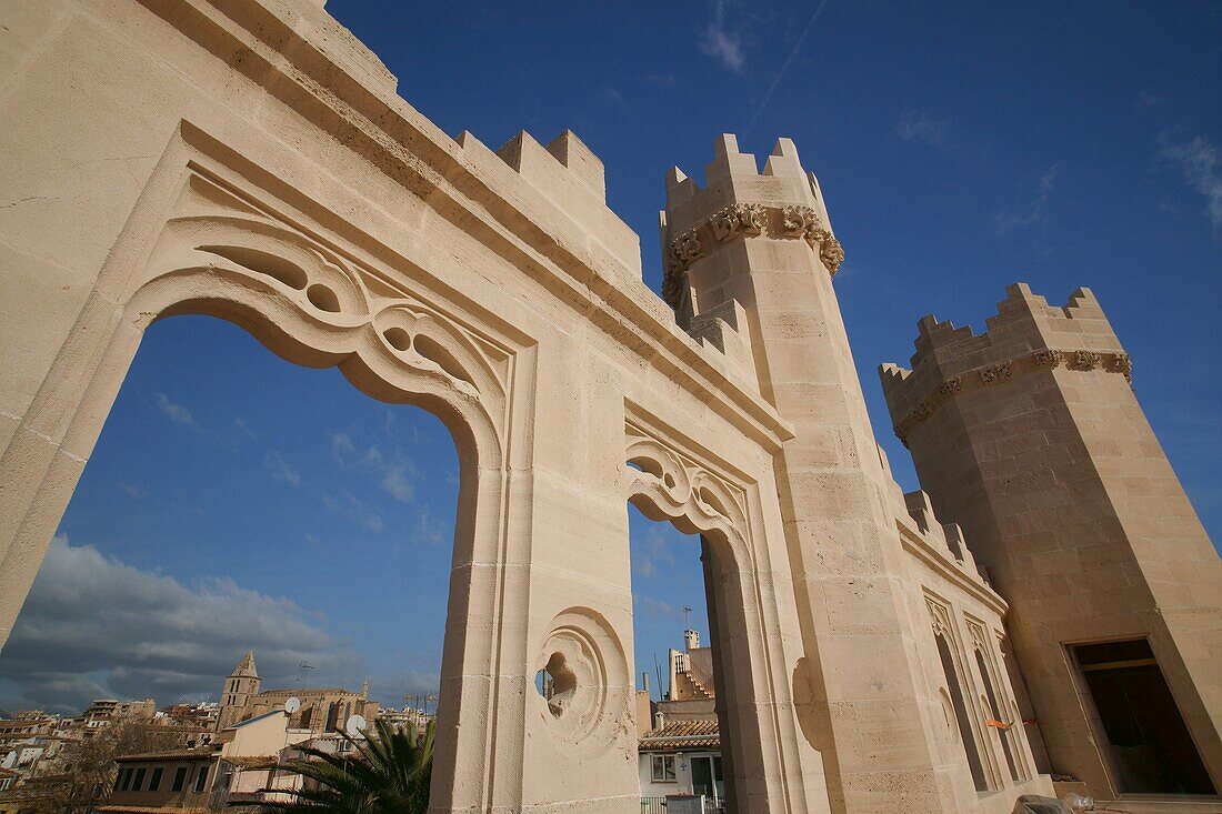 Sagrat Cor von der Terrasse des Marktes, Die Llotja, XV Jahrhundert, Palma Mallorca Balearen Spanien