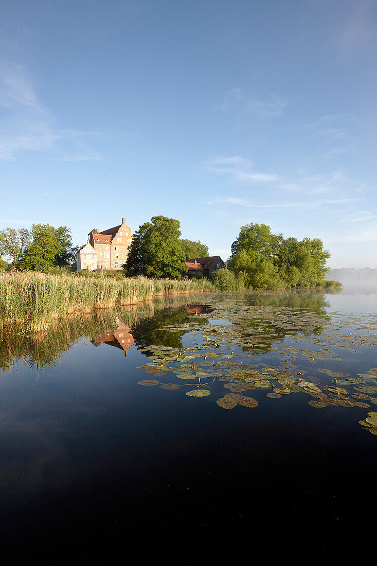Lake Ulrichshusen, Ulrichshusen castle, Mecklenburg-West Pomerania, Germany