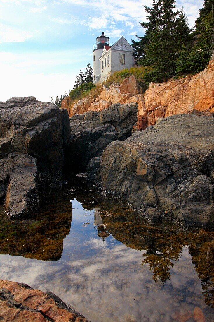 Bass Harbor Lighthouse on Mount Desert Island in Maine USA
