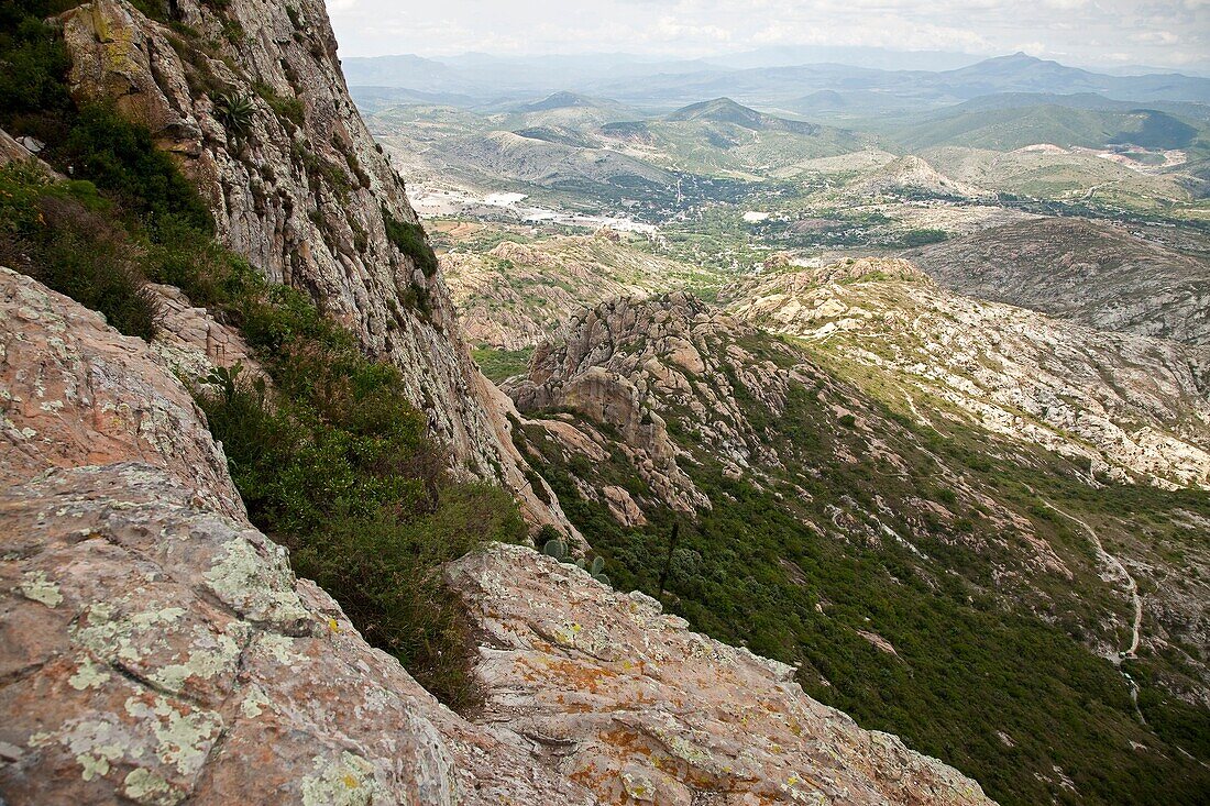 Semi-desert landscape at Peña de Bernal, Queretaro, Mexico