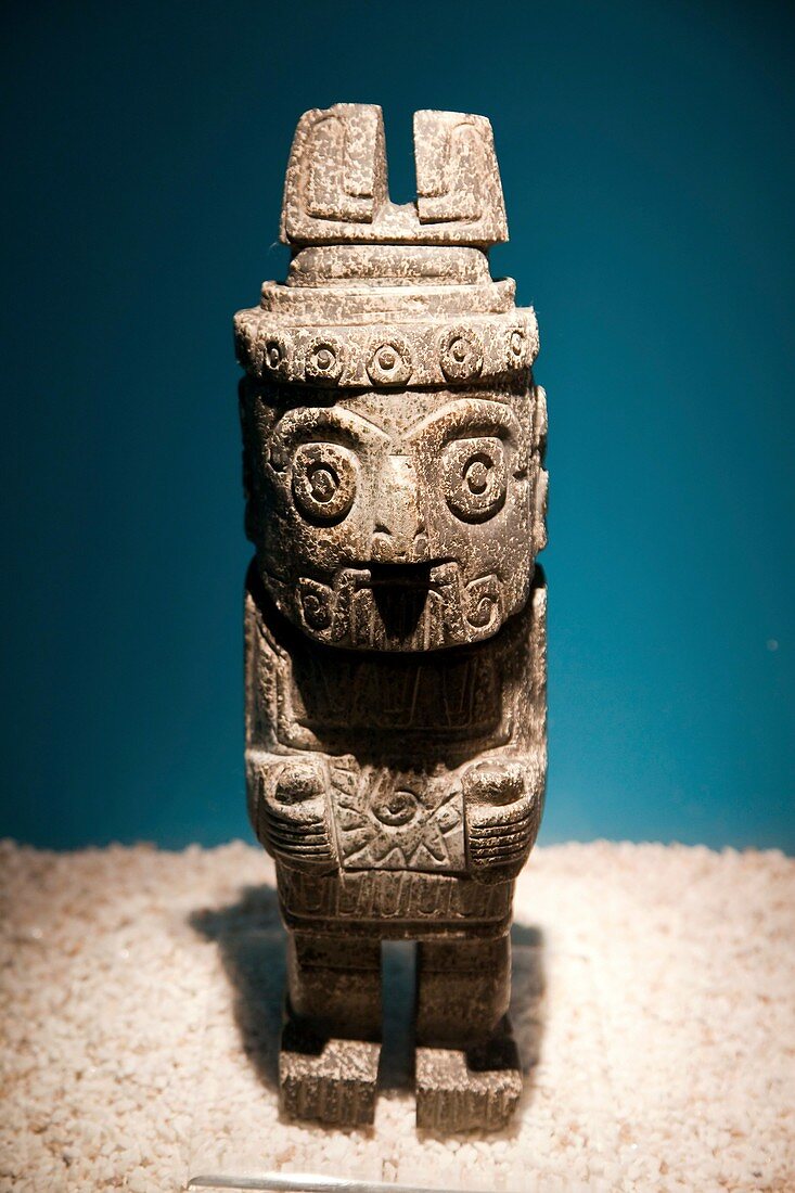 Prehispanic stone sculpture at Templo Mayor Museum, Mexico City
