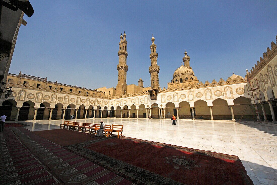 20's, 30's, adult, Africa, al, Arabian, Arabic, arch, architecture, Azhar, boy, Cairo, child, city, college, Color image, column, corridor, courtyard, day, doorway, east, Egypt, Egyptian, ethnic, full length, girl, hall, horizontal, human, Ibn, Islam, Isl