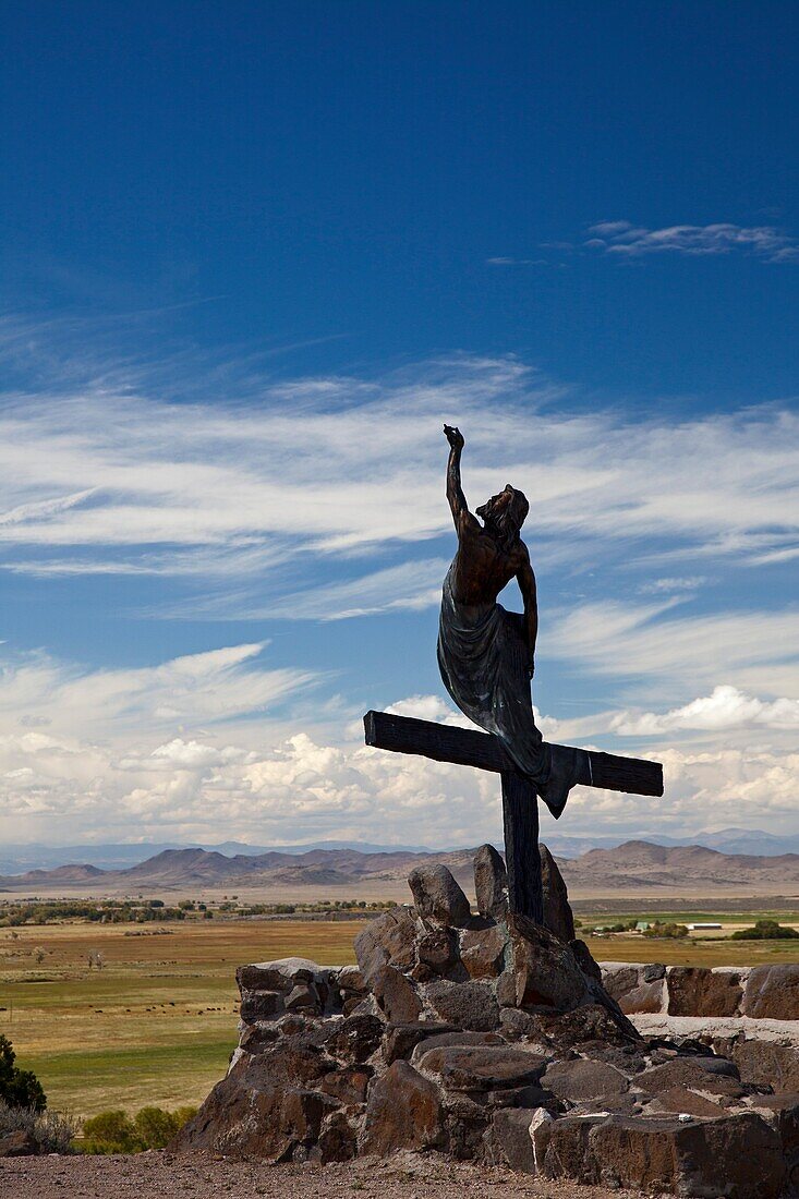 San Luis, Colorado - The Shrine of the Stations of the Cross is on a hill above town  The sculptures were created by artist Huberto Maestas