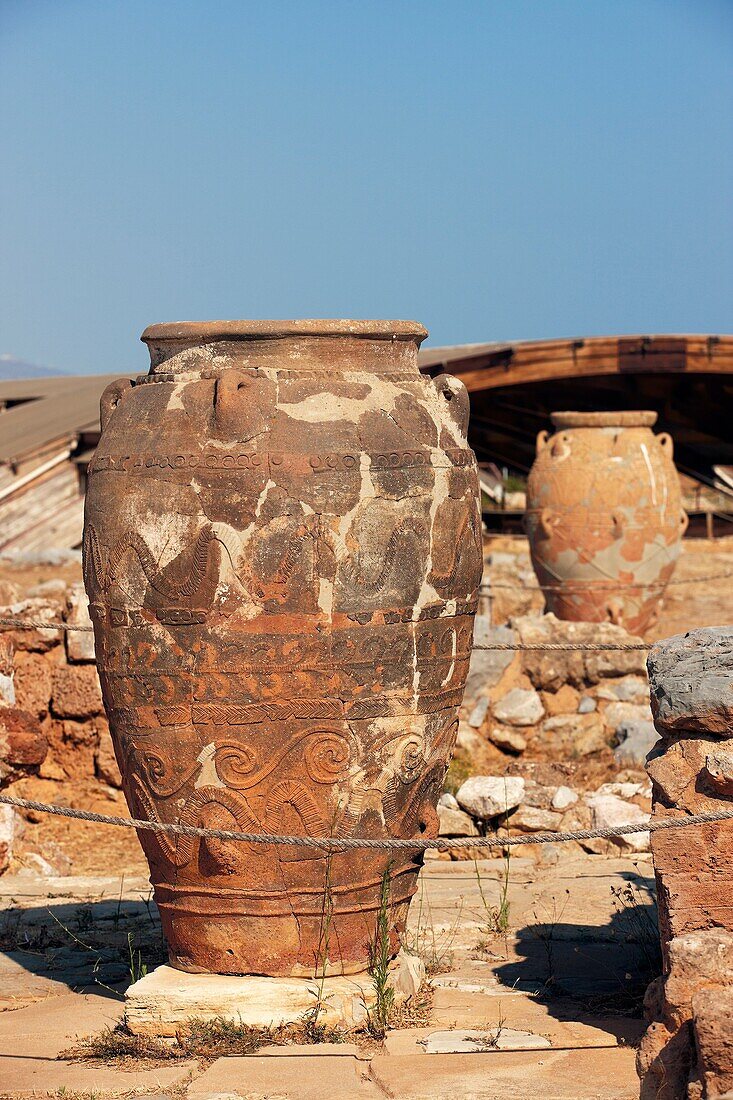 Giant pythos storage jar  Minoan Palace of Malia, Crete, Greece