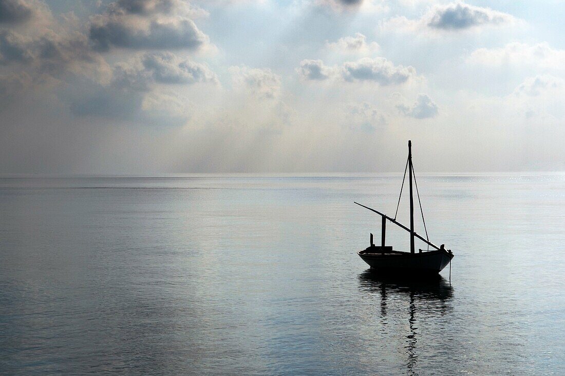 Traditional dhoni or dorni boat Maldives