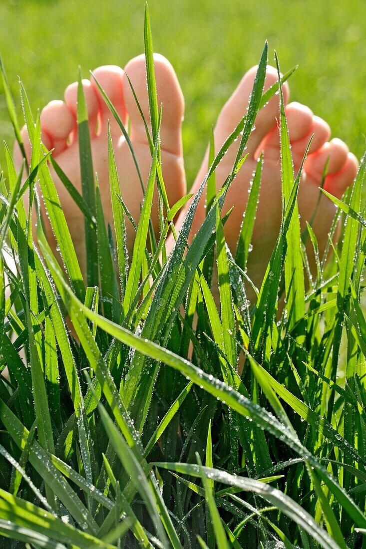 Feet on grass
