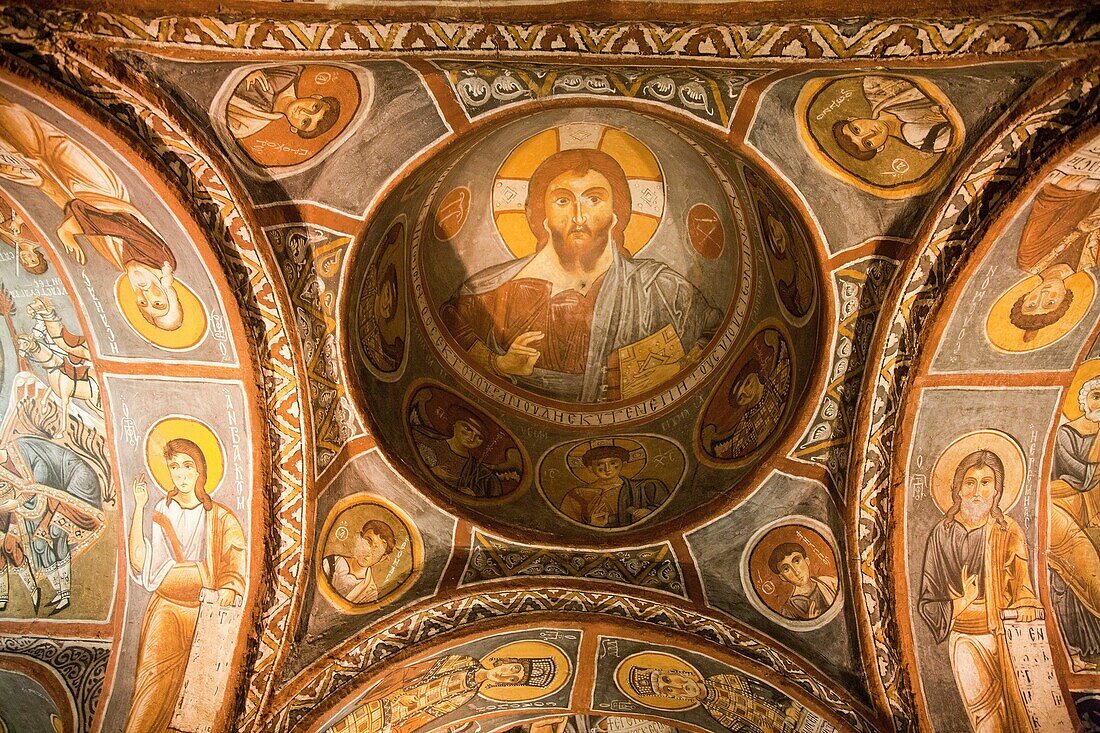 the dark church, open-air museum of goreme, cappadocia, anatolia, turkey, asia