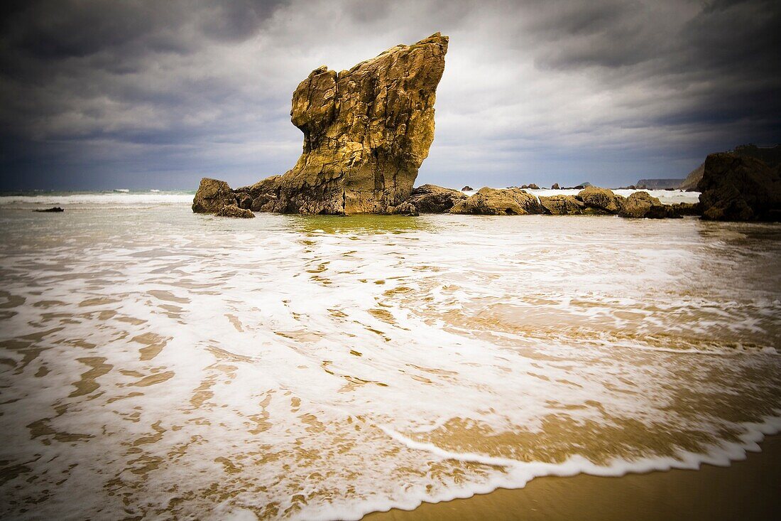 Aguilar Beach near of Cudillero, Asturias, Spain