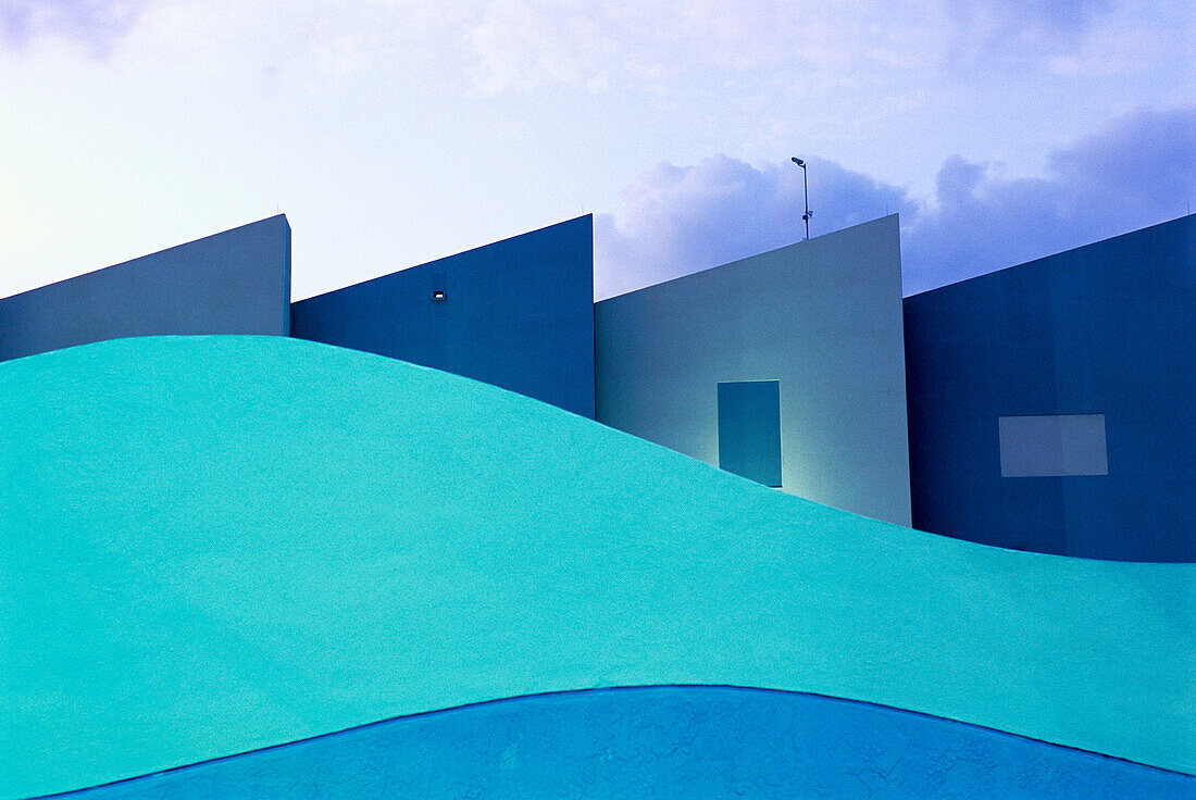 blue, building, Color image, contemporary, day, geometry, horizontal, house, no people, outdoor, wave, L77-625433, AGEFOTOSTOCK