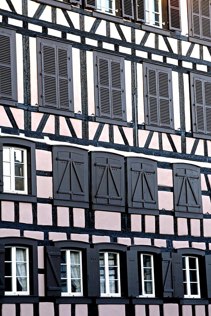 France Alsace Strasbourg timbered building with shutters