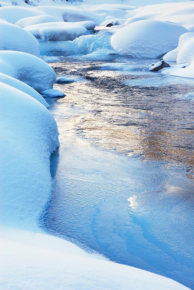 The Robson River in winter, Mount Robson Provincial Park British Columbia Canada