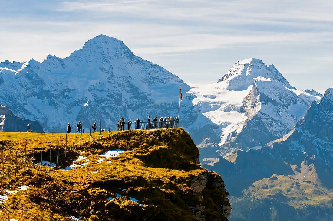 View from Mannlichen, a 2, 343 metre mountain in the Swiss Alps, between Wengen and Grindelwald, Canton Bern, Switzerland