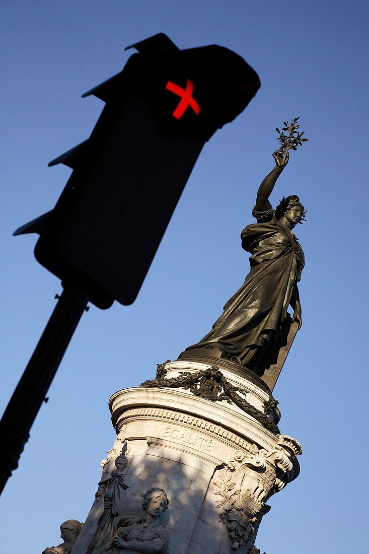 Statue in the Place de la Republique, Paris, France