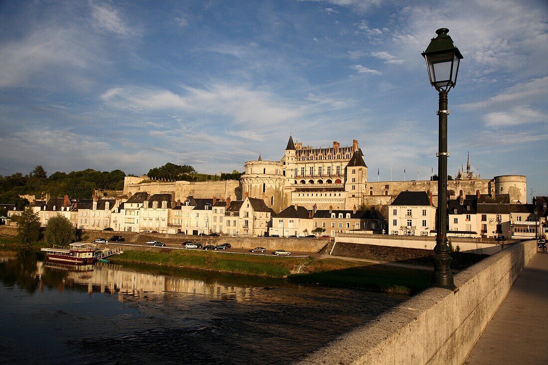 Chateau d´Amboise with River Loire in foreground, Amboise, Loire Valley, France
