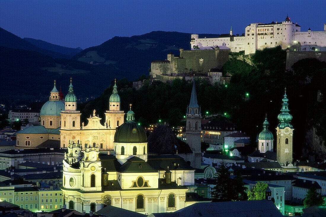 Austria, buildings, city, Europe, lights, night, Sa. Austria, Buildings, City, Europe, Holiday, Landmark, Lights, Night, Salzburg, Tourism, Travel, Vacation